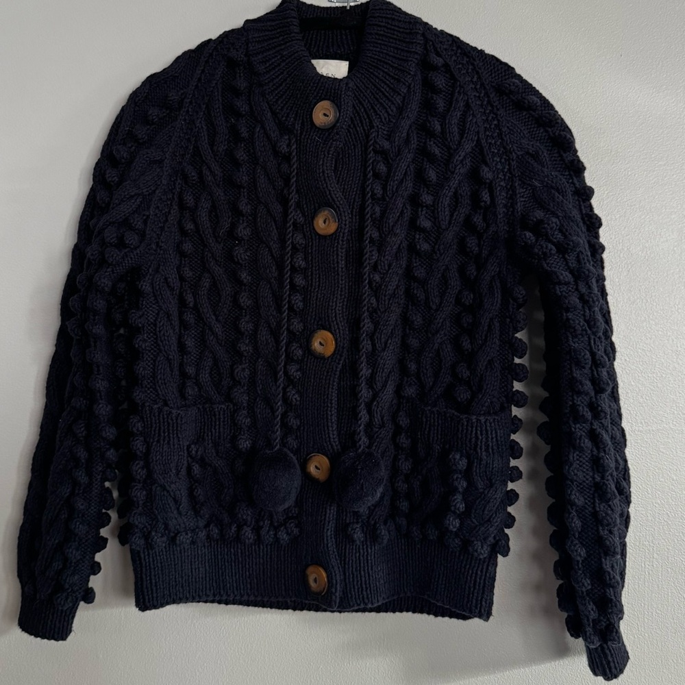 Doen Pomme Cotton Cardigan in Navy